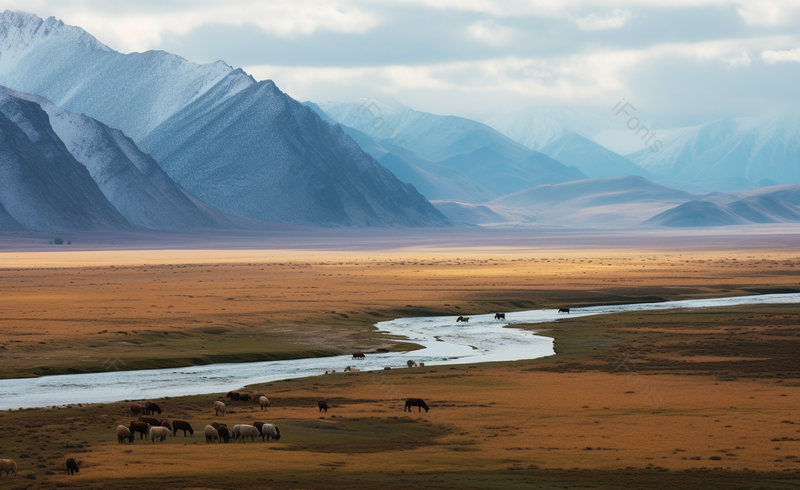 美丽的西藏草原风光远景雪山,高清,摄影图,摄影图片,图片大全,摄影图免费下载